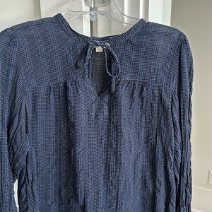 LOFT blue light weight long sleeved blouse.  Size M
